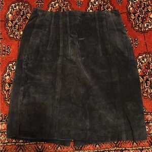 Elegant Black Suede Skirt